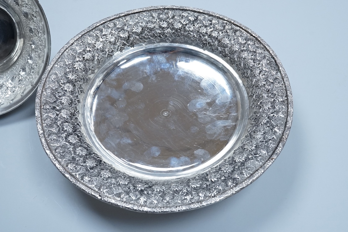 An Elizabeth II silver baluster christening mug, Wakely & Wheeler, London, 1965, with engraved inscription to the base, 10cm, together with two modern silver mounted photograph frames including a double and one other met